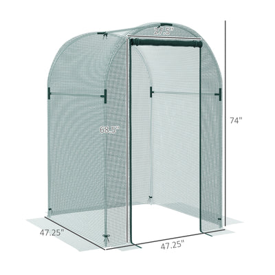 Galvanized Steel Crop Cage, Plant Protection Tent with Zippered Door, 4' x 4'