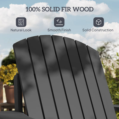 Oversized Adirondack Chair, Outdoor Fire Pit and Porch Seating, Classic Log Lounge w/ Built-in Cupholder