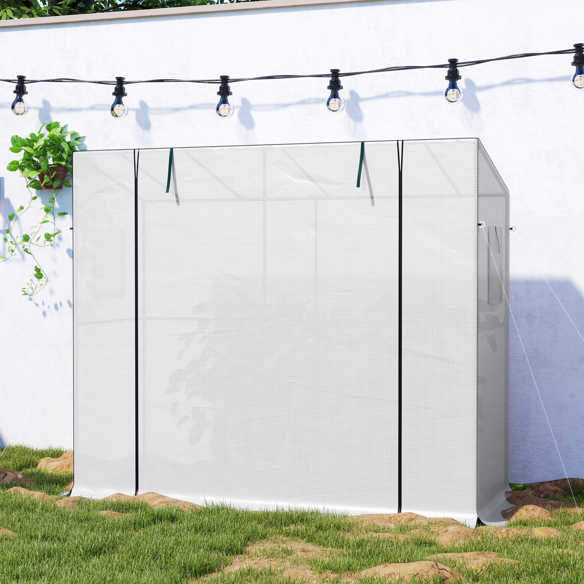 Walk-in Portable Greenhouse Small Greenhouse for Outdoors with UV-resistant PE Cover, 6.6' x 2.5' x 5.6'