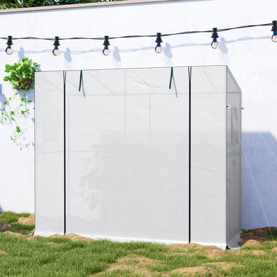 Walk-in Portable Greenhouse Small Greenhouse for Outdoors with UV-resistant PE Cover, 6.6' x 2.5' x 5.6'