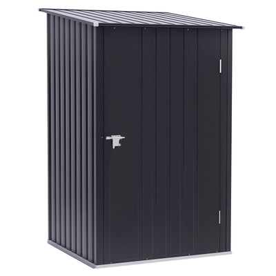 Small Metal Garden Shed, 3.3' x 3.4', Galvanized Steel, Lockable Tool Shed for Patio, Backyard, Lawn, Dark Gray