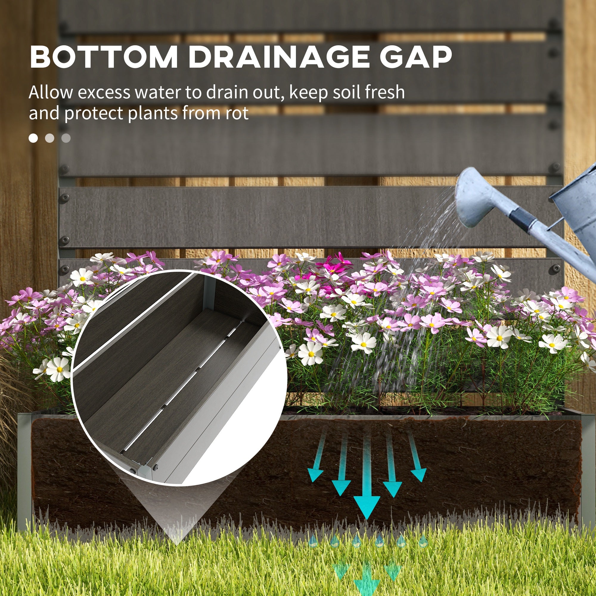 Trellis Planter for Climbing Plants, Raised Garden Bed with Trellis, Planter Box for Outdoor Garden