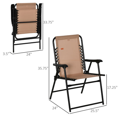 Patio Folding Chair, Sling Suspension Chair for Deck, Camping, Sports Events, Patio, Beach & Pool, Space Saving
