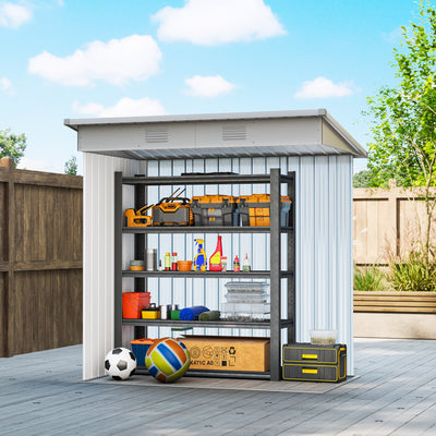 6' x 4' Metal Garden Shed, Backyard Tool Storage Shed with Dual Locking Doors, 2 Air Vents and Steel Frame, Gray