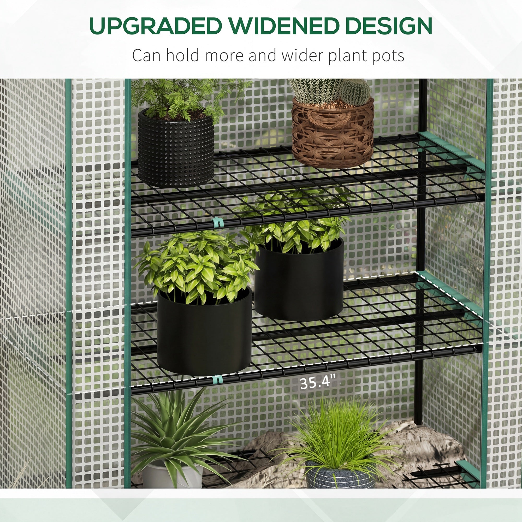 5 Tier Mini Greenhouse, Small Portable Greenhouse with PE Cover, Roll-Up Zippered Door, 76" x 35.4" x 19.3"