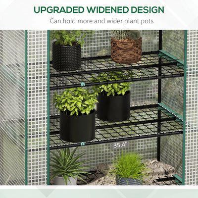 5 Tier Mini Greenhouse, Small Portable Greenhouse with PE Cover, Roll-Up Zippered Door, 76" x 35.4" x 19.3"