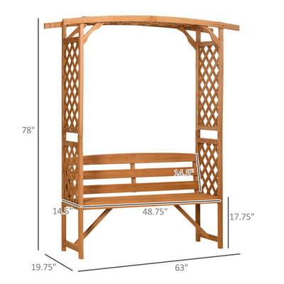 Patio Garden Bench, Wooden Bench, Outdoor Bench for Vines/Climbing Plants