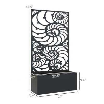 Metal Garden Bed with Trellis for Climbing Plants, Freestanding or Wall Mounted Flower Bed for Garden, Patio, Balcony
