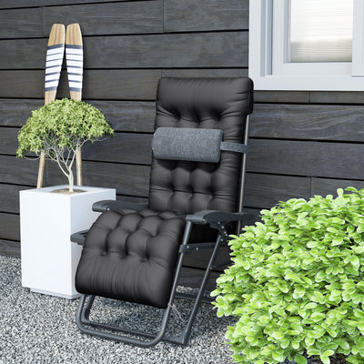 Padded Zero Gravity Chair, Folding Recliner Chair with Cup Holder Cushion