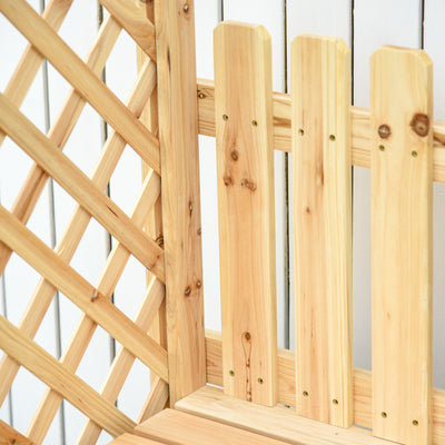 Outdoor Garden Bench Arch Pergola with Natural Fir Wood Build, Protective Varnish, & 2 Person Ergonomic Bench