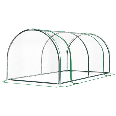 7' L x 3' W x 2.5' H Portable Tunnel Greenhouse for Outdoor Garden Hot House with 4 Zippered Doors, PVC Cover