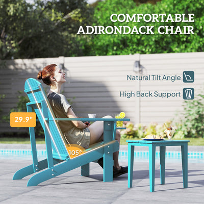 Oversized Adirondack Chair, Outdoor Fire Pit and Porch Seating, Classic Log Lounge w/ Built-in Cupholder