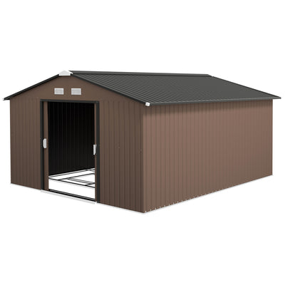 Garden Metal Shed, Storage Shed Utility Storage with Double Locking Doors for Bike, Yard Tools