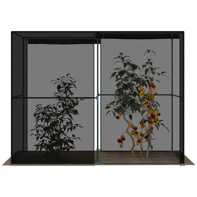 8' x 4' x 6' Crop Cage, Plant Protection Tent with Zippered Doors for Vegetable Garden, Backyard, Black