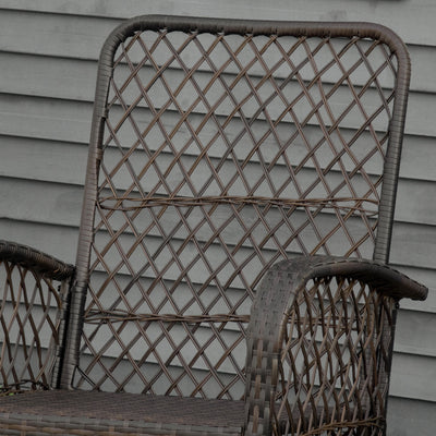 Rattan Porch Rocker w/ Plush Cushion