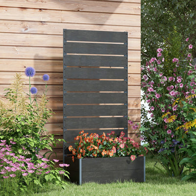 Trellis Planter for Climbing Plants, Raised Garden Bed with Trellis, Planter Box for Outdoor, 28.25" x 15" x 59"