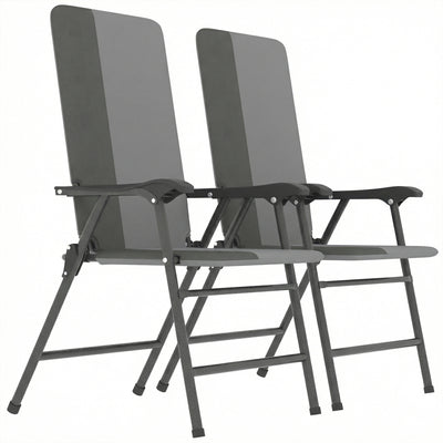 Folding Patio Chairs Set of 2, Padded High Back Lawn Camping Chairs with Armrests, 600D Oxford Fabric