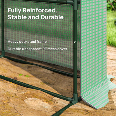 Outdoor Walk-in Greenhouse with Roll-up Zipper Door, 18 Shelves, PE Cover, 95.25" x 70.75" x 82.75", Green