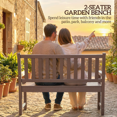 2-Person Garden Bench, HDPE Outdoor Bench with 530 lbs Capacity, Curved Seat for Backyard, Park, Porch, Lawn
