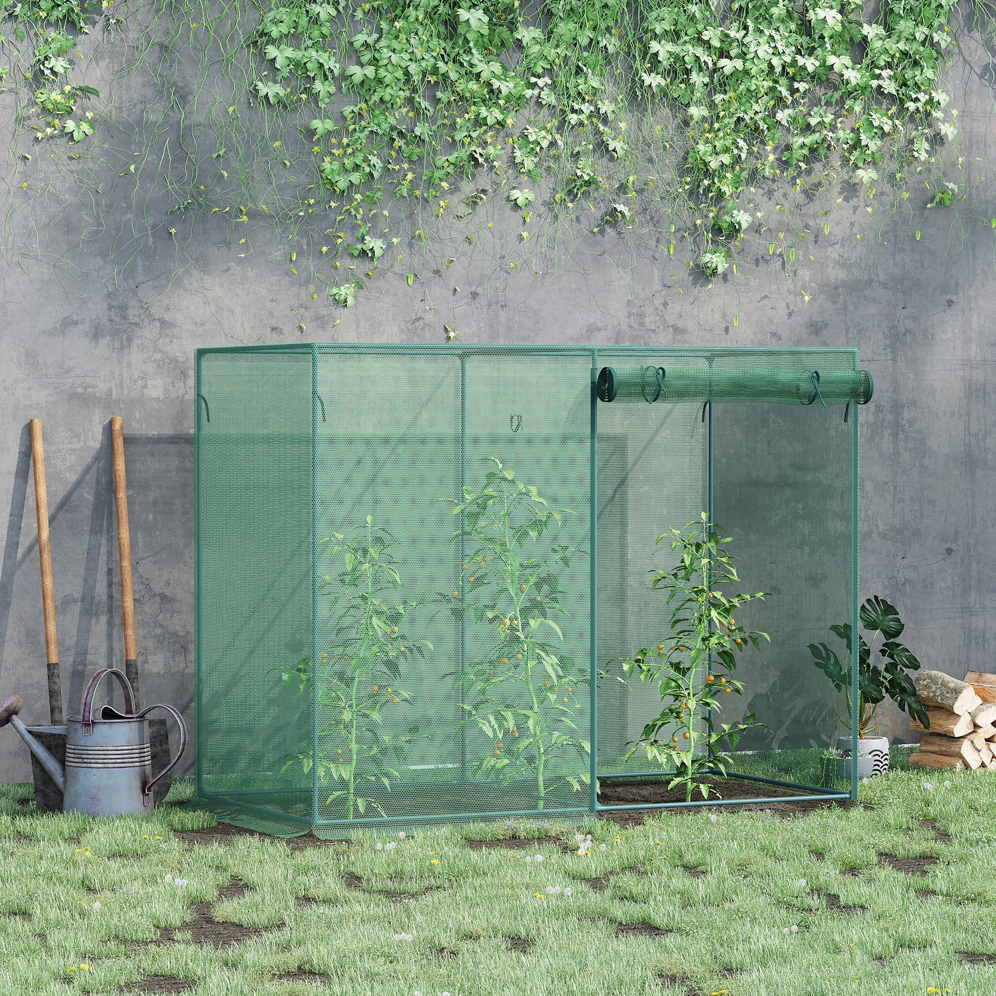 6 x 3ft Crop Cages for Garden, Plant Protectors from Animals, Storage Bag and 6 Ground Stakes