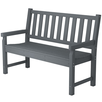 2-Person Garden Bench, HDPE Outdoor Bench with 530 lbs Capacity, Curved Seat for Backyard, Park, Porch, Lawn