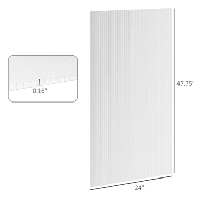 14 Pieces Twin-Wall Polycarbonate Panels Waterproof UV Protected Polycarbonate Greenhouse Panels, 4' x 2' x 0.16", Clear