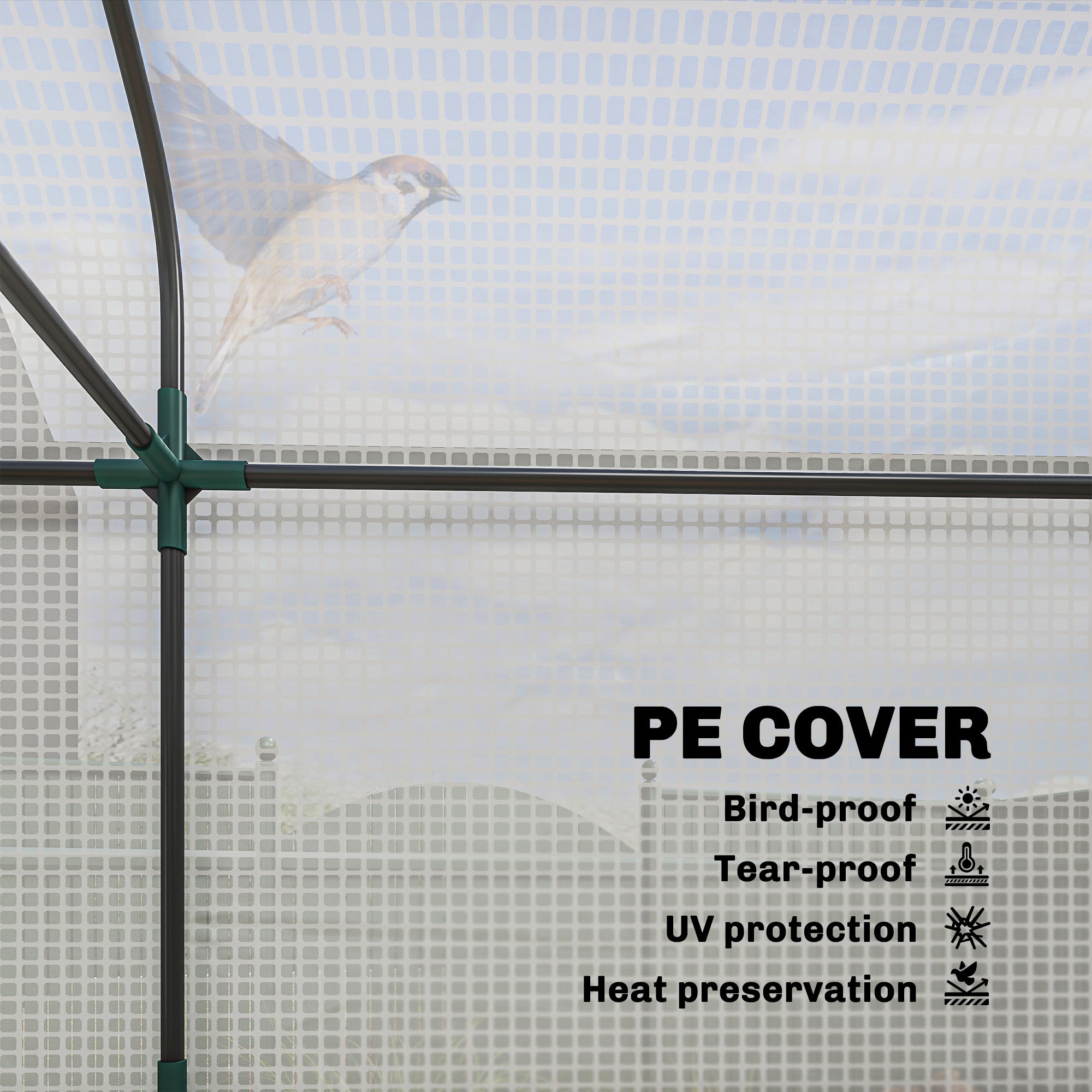 3 Tier Mini Greenhouse, Small Portable Greenhouse with 2 Roll-up Doors, 56.3" x 18.1" x 65"