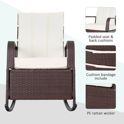 PE Rattan Rocking Recliner with Footrest