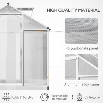 4' L x 6' W Walk-In Polycarbonate Greenhouse with Roof Vent,Greenhouse for Winter