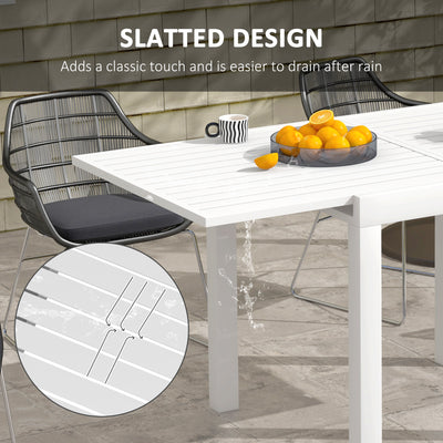Expandable Patio Table, Outdoor Dining Table for 4-6 with Aluminum Frame for Garden, Lawn, Balcony Terrace