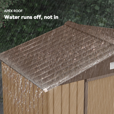 7' x 4' Outdoor Storage Shed, Garden Tool Metal Shed with Foundation Kit, Double Lockable Door, Air Vents and Sloping Roof, for Backyard, Patio, Lawn