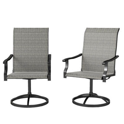 Patio Swivel Chairs Set of 2, High Back Patio Dining Chairs with All-Weather Mesh for Backyard, Lawn, Garden