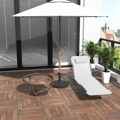 Folding Chaise Lounge Chair, Pool Sun Tanning Chair, Outdoor Lounge Chair with Reclining Back, Breathable Mesh Seat, Headrest for Beach, Yard, Patio