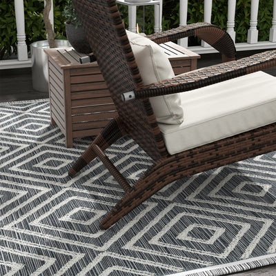 Wicker Adirondack Chair Fire Pit Chair w/ Ottoman & Cushions