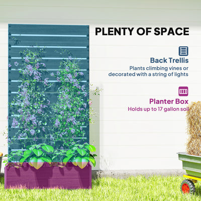 Trellis Planter for Climbing Plants, Raised Garden Bed with Trellis, Planter Box for Outdoor Garden