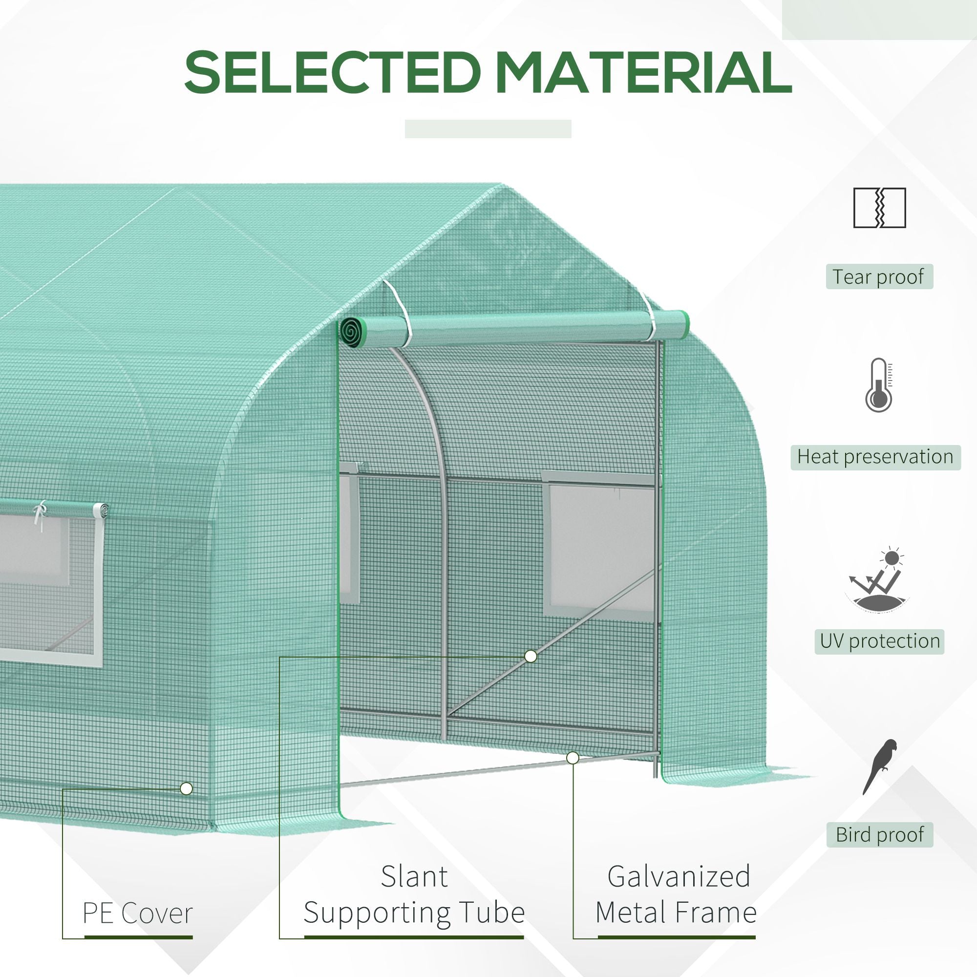 Walk In Tunnel Greenhouse, Portable Outdoor Plant House with Roll Up Doors