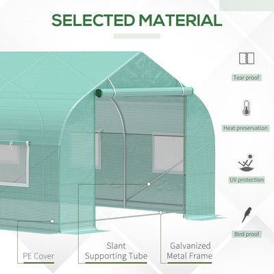 Walk In Tunnel Greenhouse, Portable Outdoor Plant House with Roll Up Doors