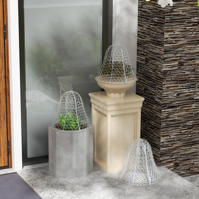 6 Pack Garden Cloches for Plants, 16" x 13" Metal Crop Cage, Plant Cages to Keep Animals Out