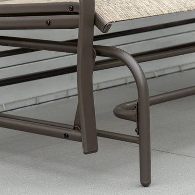 2-Seat Outdoor Glider Swing, Center Coffee Table and Independent Chairs, Supports Up to 352 lbs., Loveseat with Breathable Sling for Backyard, Garden, and Porch