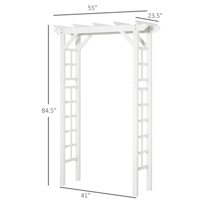 85" Wooden Garden Arbor for Wedding and Ceremony, Outdoor Garden Arch Trellis for Climbing Vines