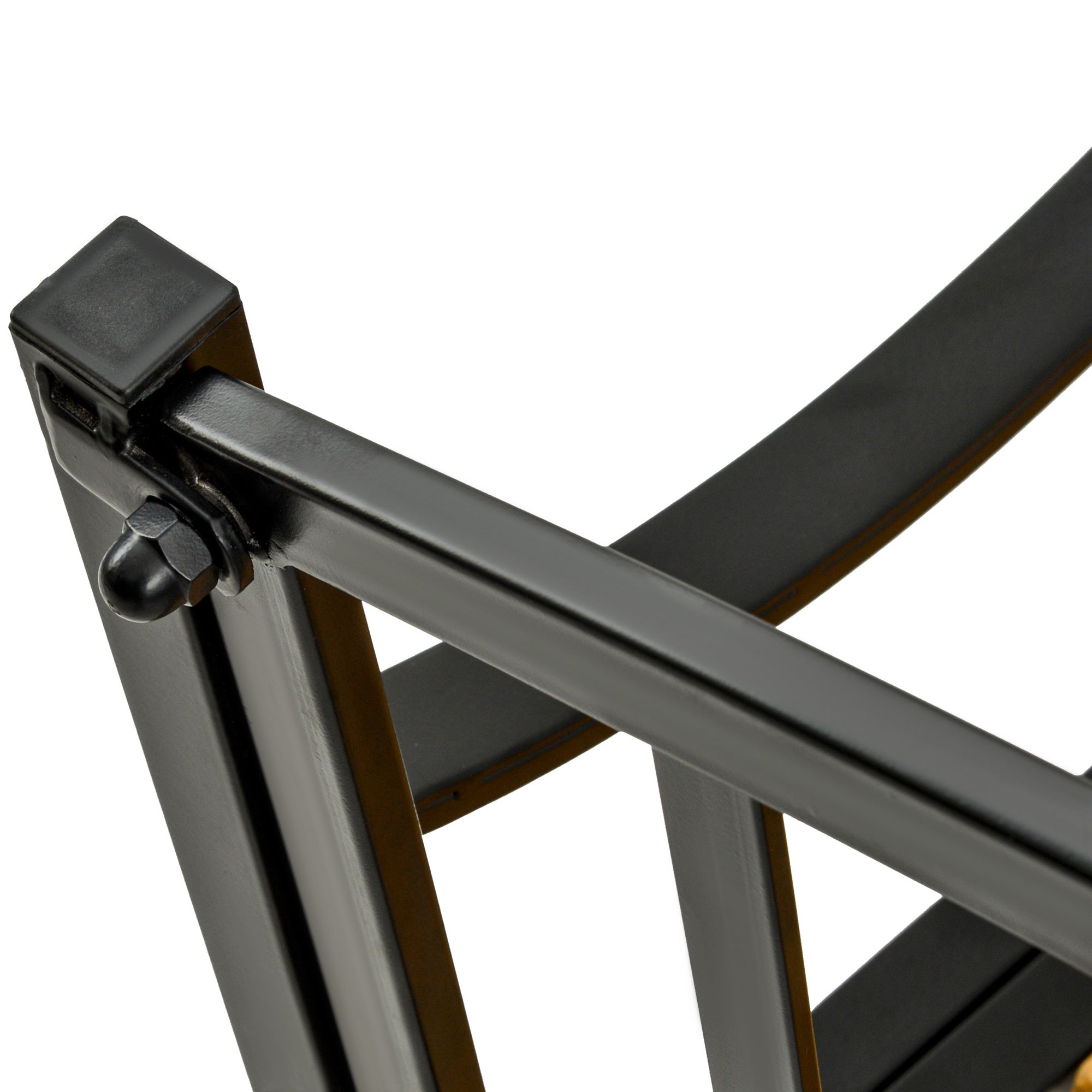 50" Garden Bench, Patio Loveseat with Antique Backrest, Wood Seat and Steel Frame for Backyard or Porch