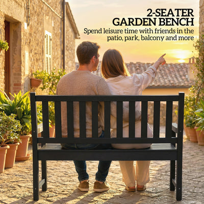 2-Person Garden Bench, HDPE Outdoor Bench with 530 lbs Capacity, Curved Seat for Backyard, Park, Porch, Lawn