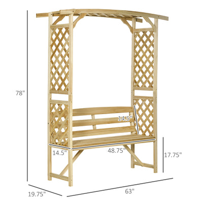 Patio Garden Bench, Wooden Bench, Outdoor Bench for Vines/Climbing Plants