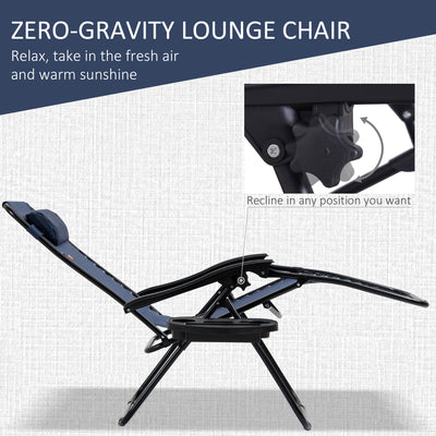 Zero Gravity Chair Set with Side Table, Folding Reclining Chair with Cupholders & Pillows, Adjustable Lounge Chairs for Pool, Backyard, Lawn, Beach