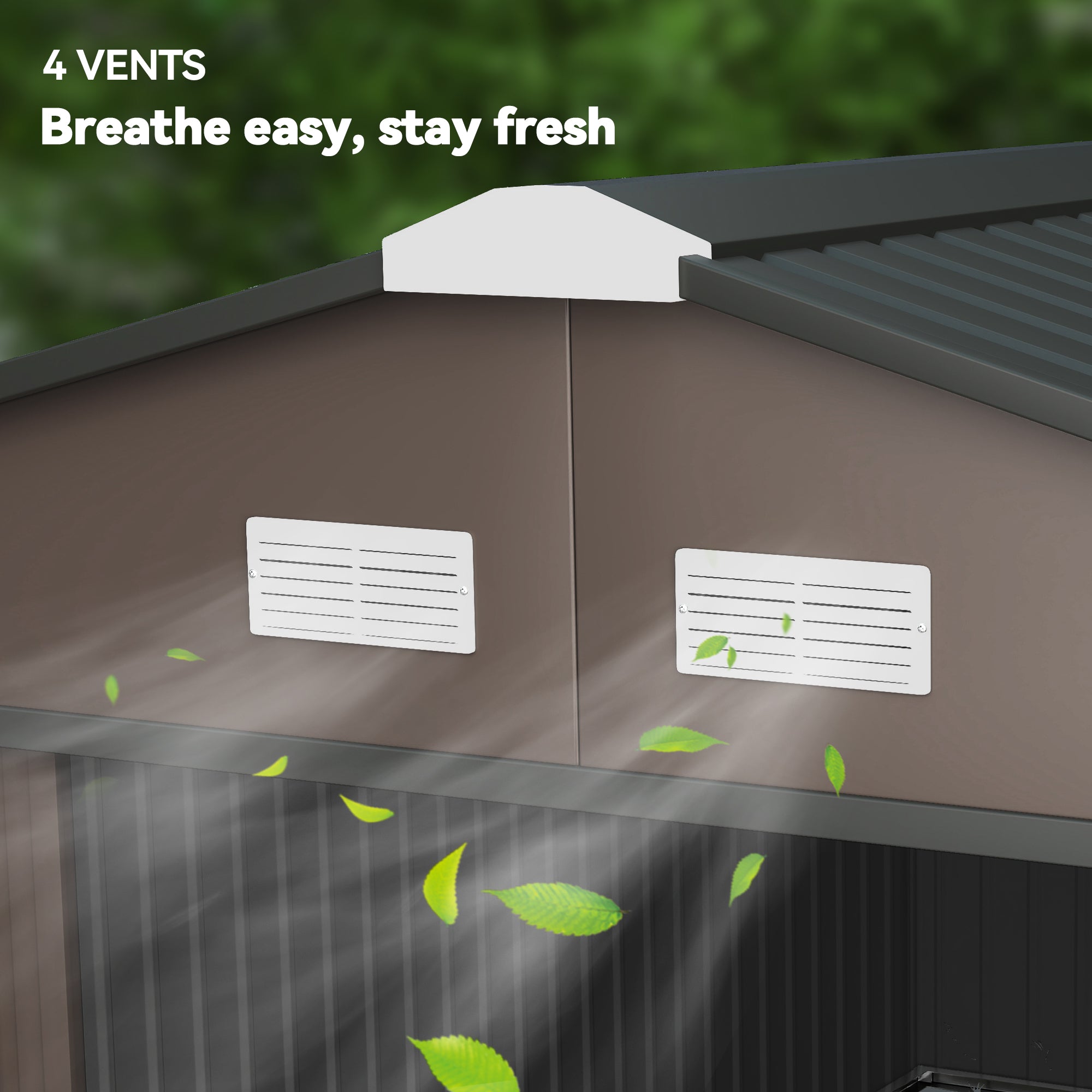 Garden Metal Shed, Storage Shed Utility Storage with Double Locking Doors for Bike, Yard Tools