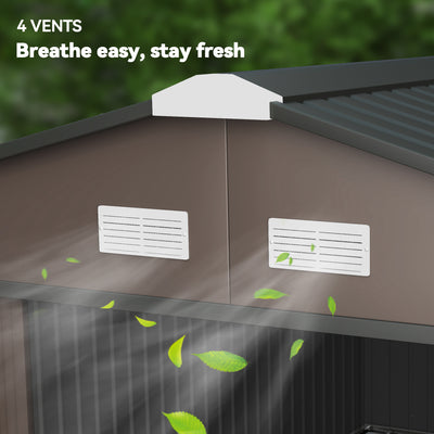 Garden Metal Shed, Storage Shed Utility Storage with Double Locking Doors for Bike, Yard Tools