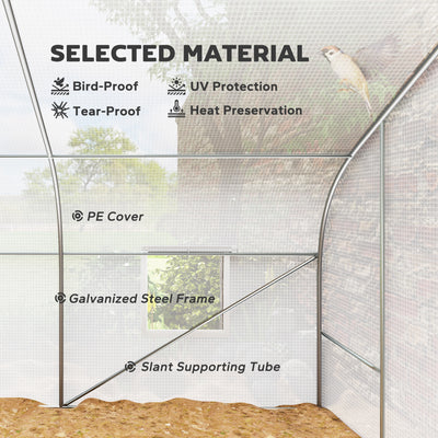 Walk In Tunnel Greenhouse, Portable Outdoor Plant House with Roll Up Doors