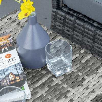 Outdoor PE Wicker Side Table, Small Square Rattan End Table, All-Weather Material Coffee Table for Garden, Balcony, Backyard