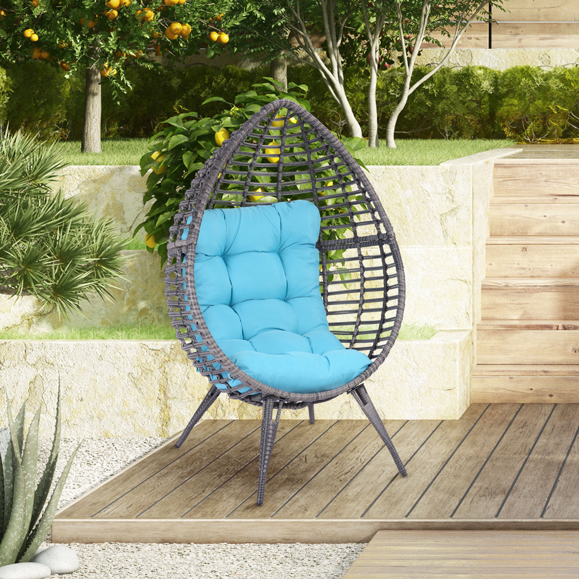 Rattan Egg Chair with Cushion
