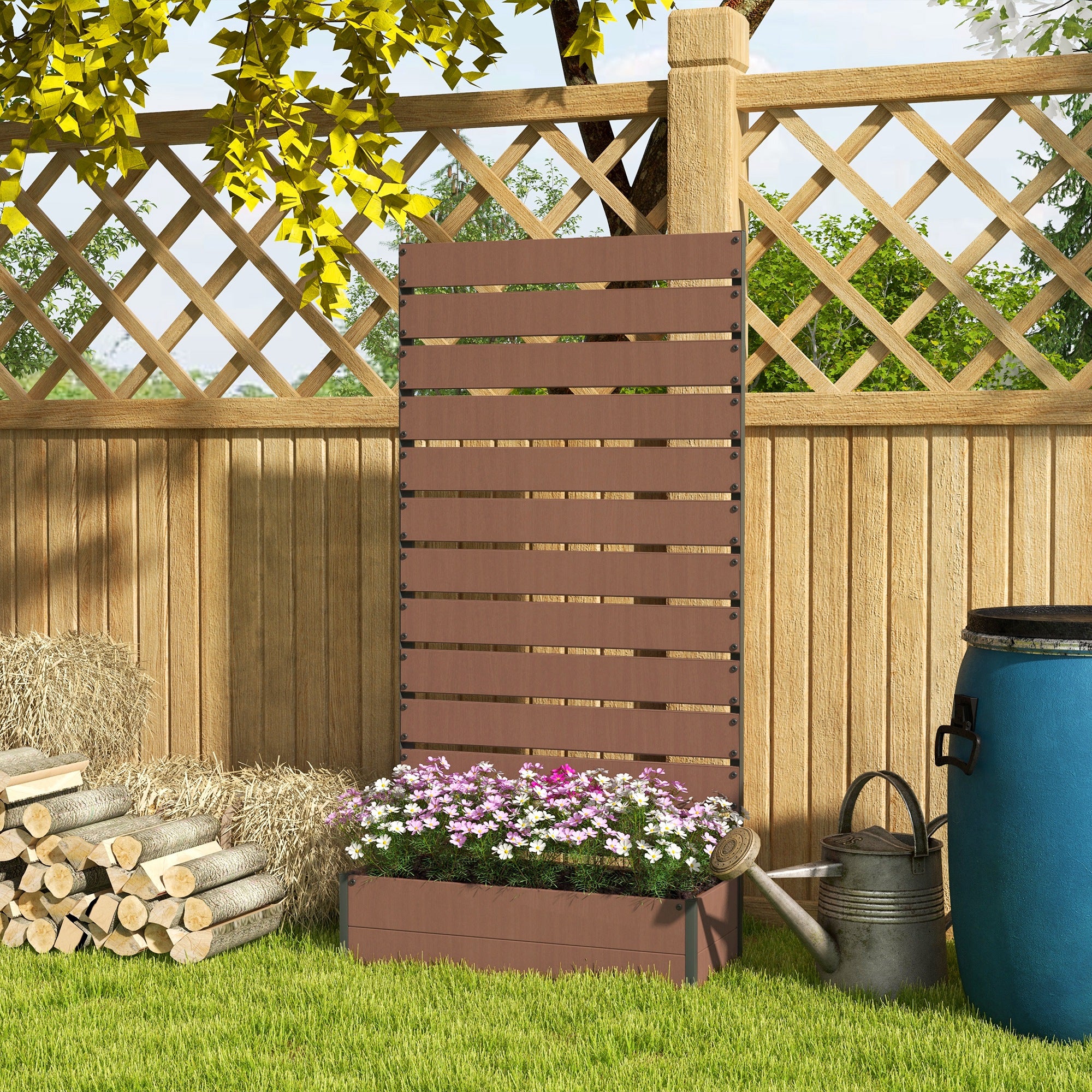 Trellis Planter for Climbing Plants, Raised Garden Bed with Trellis, Planter Box for Outdoor Garden